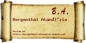 Bergenthal Atanázia névjegykártya